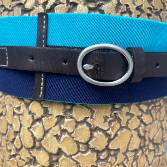 Belt Elastic,stretchable Navy blue/Turquoise - Picture 2 of 7